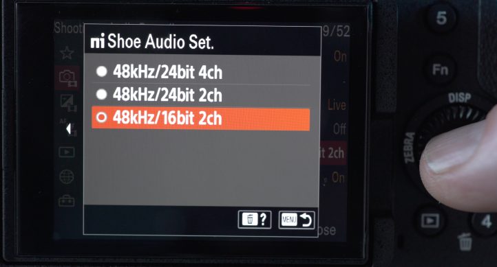 4 channel audio sony fx3 - menu setting